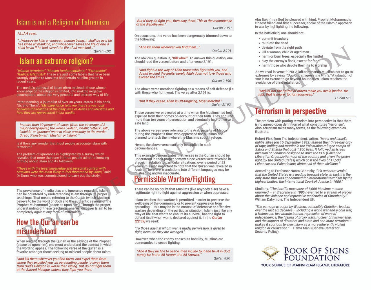 Islam Is Not A Religion of Extremism